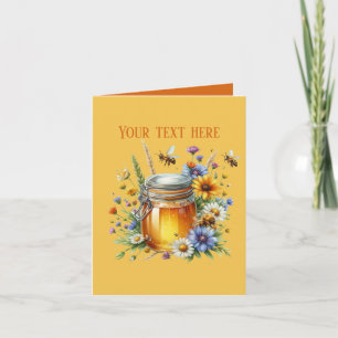 Cute honey bee vendor customizable card