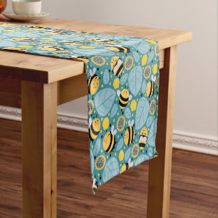 Cute Honey Bee Wrapping Paper Set of 3 Napkins Short Table Runner