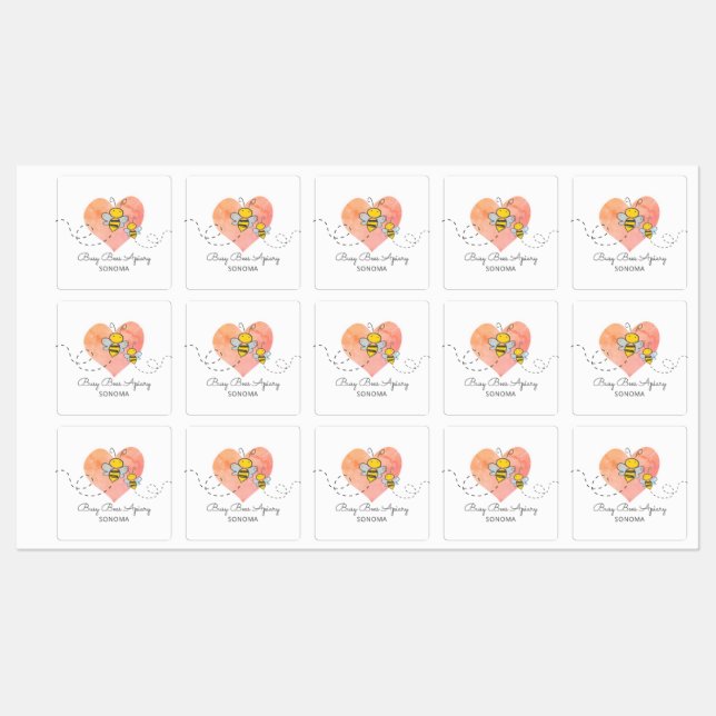Cute Honey Bees Pink Heart Apiary Beekeeper Farm (Sheet)