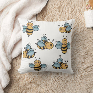 Cute Honey Bees Throw Pillow