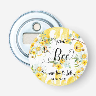 Cute Honey Bees Yellow Floral Wedding Meant to Bee Bottle Opener