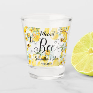 Cute Honey Bees Yellow Floral Wedding Meant to Bee Shot Glass
