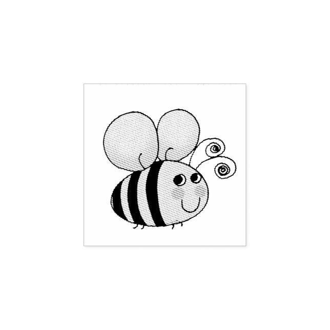 cute honey bumble bee rubber stamp (Imprint)