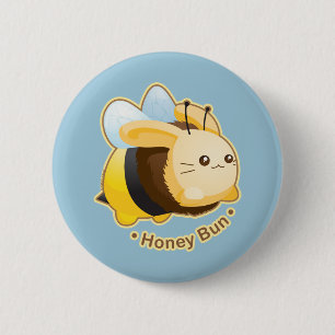 Cute Honey Bun Bunny 2 Inch Round Button