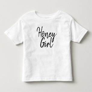 Cute Honey Girl Typography Black & White Girly Toddler T-shirt