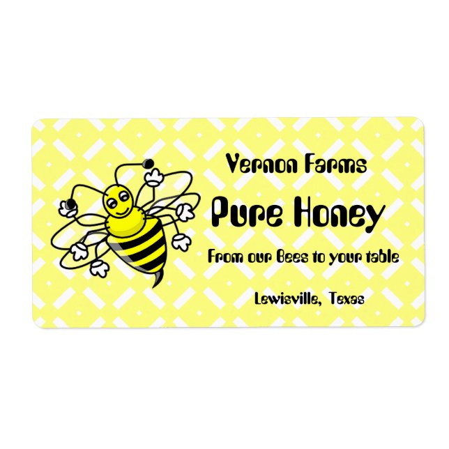 Cute Honey Jar Label (Front)