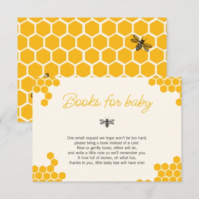 Cute Honey Mommy to Bee Baby Shower Books for Baby Enclosure Card (Front/Back)