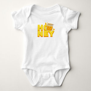Cute honey text design baby bodysuit