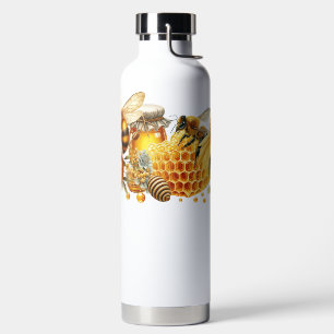 CUTE HONEYBEES, HONEYCOMBS, JARS OF HONEY WATER BOTTLE