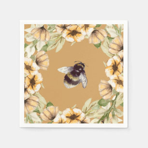 Cute honeycomb and bee floral napkin