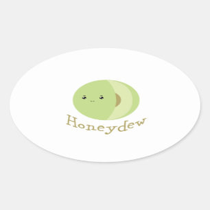 Cute Honeydew Oval Sticker