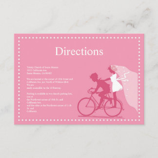 Cute Honeysuckle Bicycle Couple Direction Card