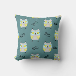 Cute Hoot Owls Throw Pillow
