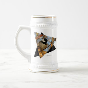 Cute Hopeful Black-Capped Chickadee Songbird Beer Stein