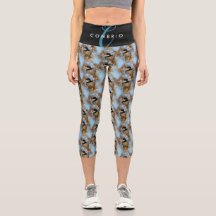 Cute Hopeful Black-Capped Chickadee Songbird Capri Leggings