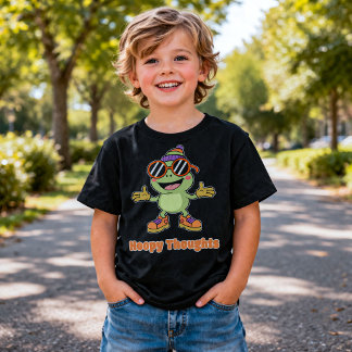 Cute Hoppy Thoughts Frog Pun T-Shirt