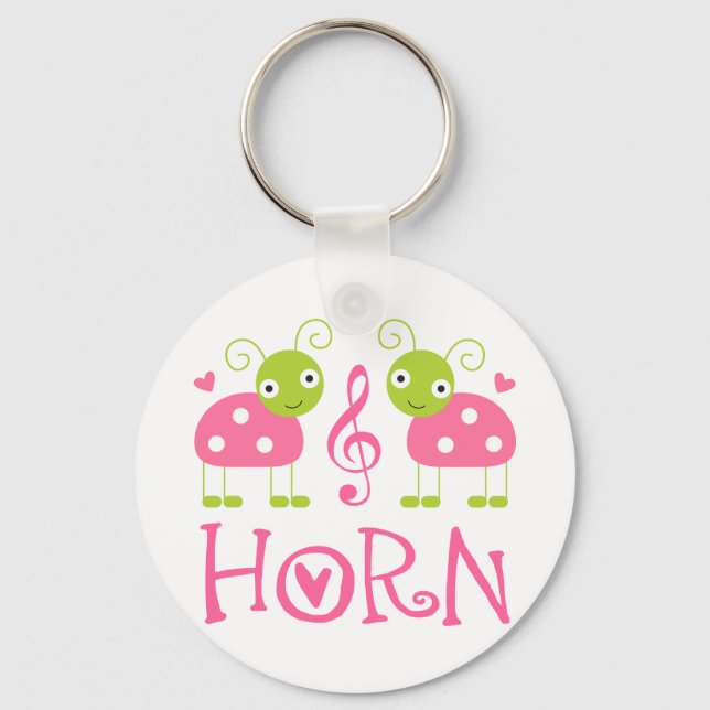 CUTE HORN LADYBUGS PINK KEYCHAIN (Front)