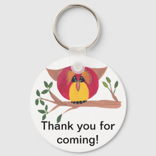 Cute Horned Owl Painting Keychain