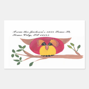 Cute Horned Owl Painting Sticker