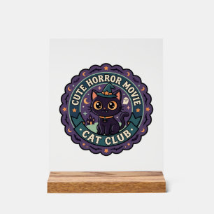 Cute Horror Movie Cat Cute Cat T-Shirt Design - Cu Acrylic Sign