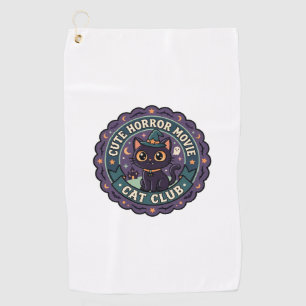 Cute Horror Movie Cat Cute Cat T-Shirt Design - Cu Golf Towel