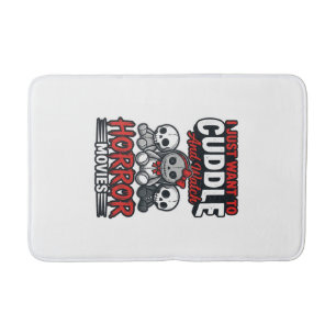 Cute Horror Movie Cuddle Vintage Graphic Shirt Des Bath Mat