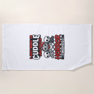 Cute Horror Movie Cuddle Vintage Graphic Shirt Des Beach Towel
