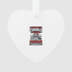Cute Horror Movie Cuddle Vintage Graphic Shirt Des Ornament