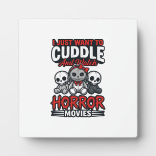 Cute Horror Movie Cuddle Vintage Graphic Shirt Des Plaque