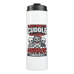 Cute Horror Movie Cuddle Vintage Graphic Shirt Des Thermal Tumbler
