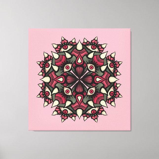 Cute Horror Pink Demon Monster Canvas Print (Front)