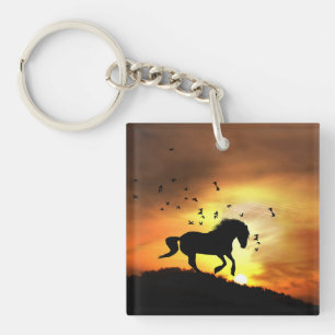 Cute Horse and Birds Keychain