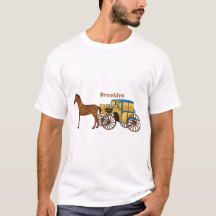 Cute horse and royal carriage illustration   T-Shirt