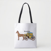 Cute horse and royal carriage illustration