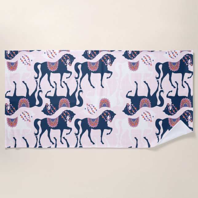 Cute Horse Beach Towel (Front)