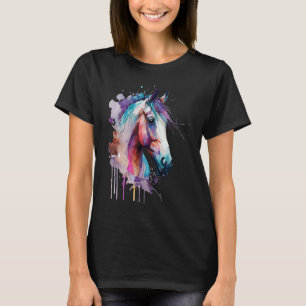 Cute Horse Colorful rainbow colored for equestrian T-Shirt