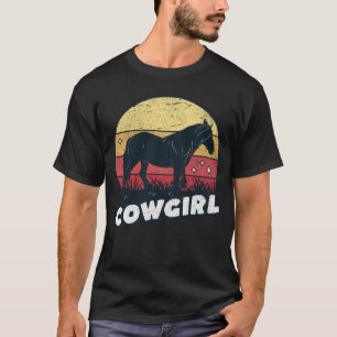 Cute Horse Cowgirl Western Horse Rider Trail Barre T-Shirt
