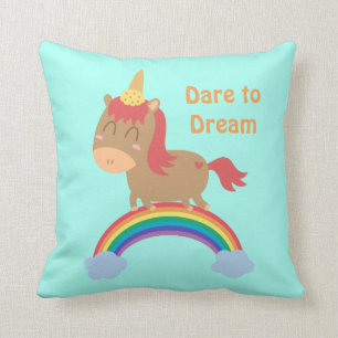 Cute Horse Dreams to be Unicorn Humour Throw Pillow