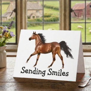 Cute Horse Equestrian Western Miss You Hello Card