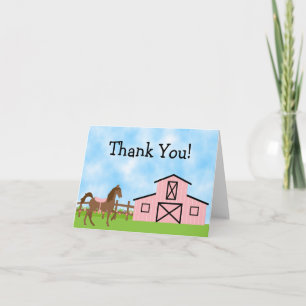 Cute Horse et Grange Merci Cartes