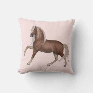 Cute Horse Gift Equestrian Pony Stallion Pink Throw Pillow