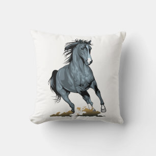 Cute Horse Gift Equestrian Pony Stallion Western Throw Pillow