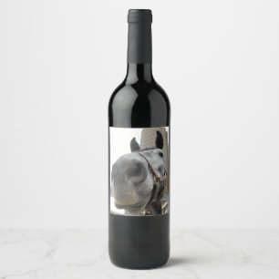 Cute Horse in front of a Barn Wine Label