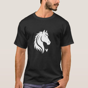 Cute Horse Love Cute Doodle Heart Girl Horse Theme T-Shirt