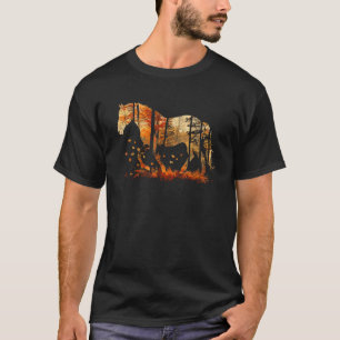 Cute Horse Lover Autumn Leaves Pony Animal T-Shirt