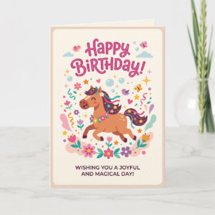 Cute Horse Lover Birthday Card for Girls and Women