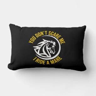 Cute Horse Lover Black Western Equestrian Gift Lumbar Pillow