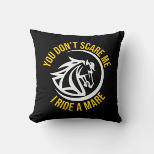 Cute Horse Lover Black Western Equestrian Throw Pillow