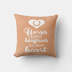 Cute Horse Lover Country Western Equestrian Brown Throw Pillow