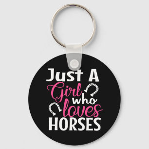 Cute Horse Lover Cowgirl Farm Country Horseback Keychain